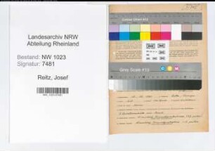 Entnazifizierung Josef Reitz , geb. 10.10.1900 (Landesoberinspektor)