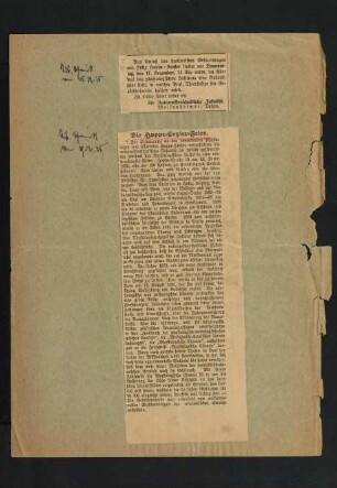 Zeitungsartikel 1925