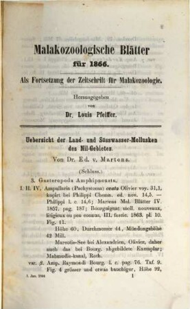 Malakozoologische Blätter. 13. 1866