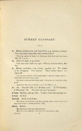 A Glossary of Surrey words