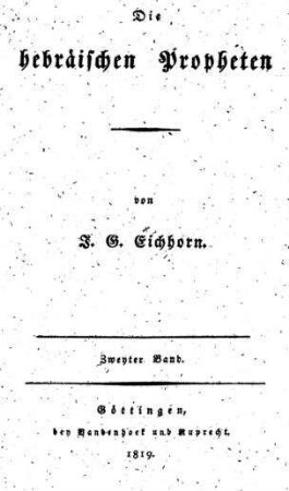 In: Die hebräischen Propheten ; Band 2