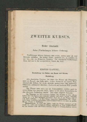 Erster Abschnitt. : Salze (Verbindungen höherer Ordnung).