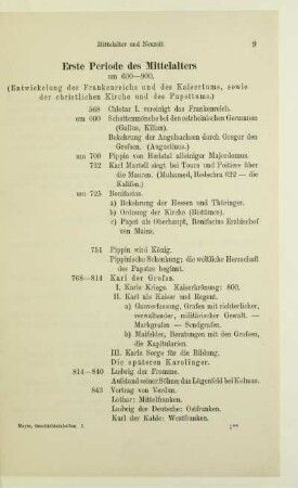 Erste Periode des Mittelalters um 600-900