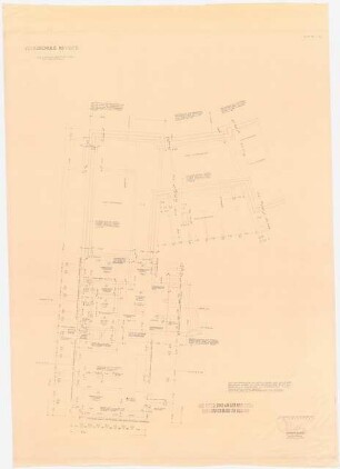 Gartenanlage Evangelische Volksschule am Burgfeld, Neviges: Schulgebäude, Verwaltungstrakt: Grundriss Kellergeschoss 1:50