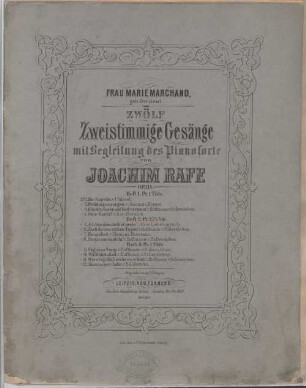 Zwölf zweistimmige Gesänge mit Begleitung des Pianoforte : op. 114, 2