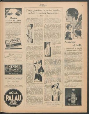 Correspondencia sobre modas, labores y temas femeninos