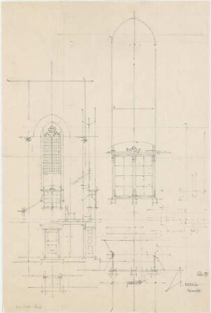 Döllgast, Hans; Arnstorf; Kath. Pfarrkirche St. Georg - Grundrisse; Ansichten