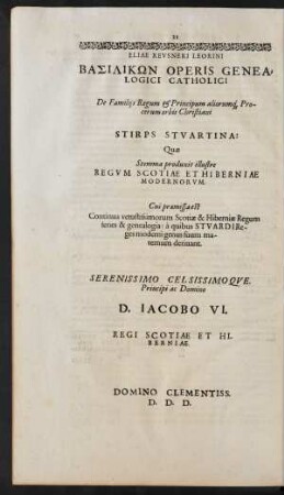 [II.] De Familiis Regum ... Stirps Stuartina: ...