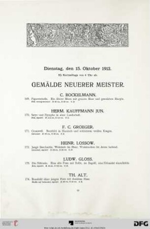 Gemälde neuerer Meister (Nr. 169-239)