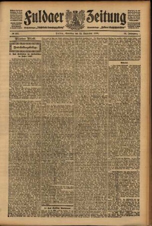 Vierte Ausgabe vom Samstag, den 12. Dezember 1908.