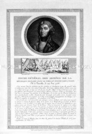 Porträt des Generals Hoche 1793 mit Feldlager (Porträtfolge zur Französischen Revolution)