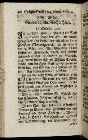 Dritter Abschnitt. Genealogische Nachrichten.