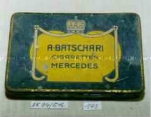 Blechdose für 25 Stück "A.BATSCHARI MERCEDES CIGARETTEN"