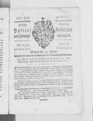 4tes Stück., Ausgabe vom 23. Januar 1782
