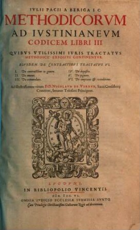 Methodicorum ad Iustinianeum codicem libri tres