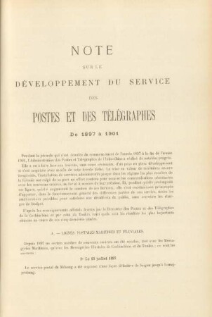 Note sur le développement du service ...