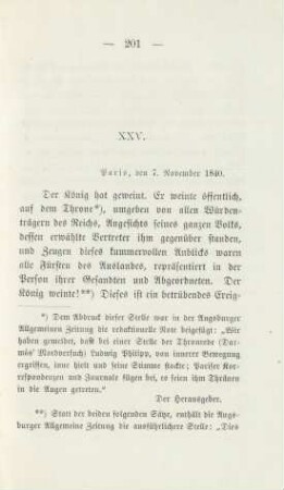 XXV. [Die Thronrede des Königs]