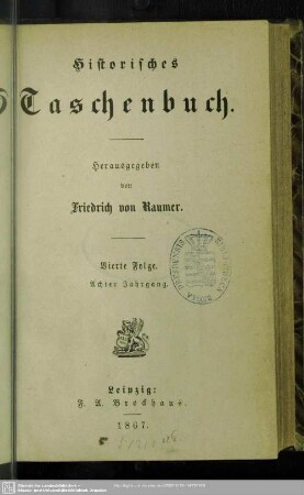 4.F.8.1867: Historisches Taschenbuch