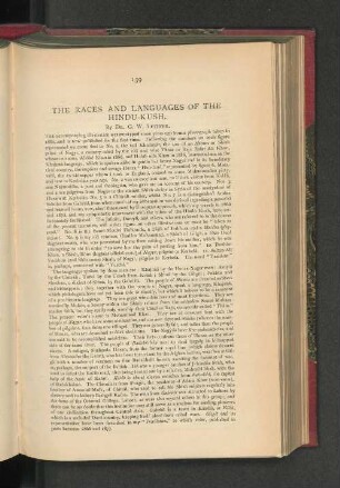 The Races and Languages of the Hindi-Kush.