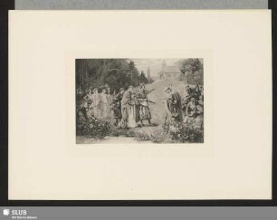 Fresken im Rathaus zu Hildesheim: Gründung Hildesheims durch Ludwig den Frommen 814