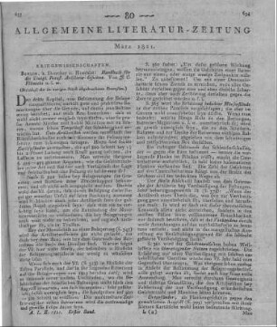 Plümicke, J. K.: Handbuch für die Königlich Preußischen Artillerie-Offiziere. T. 1-2. Berlin: Duncker & Humblot 1820 (Beschluss der im vorigen Stück abgebrochenen Recension)