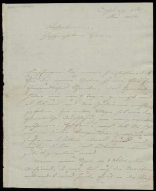 Brief von Louis Spohr an Adolf Friedrich Hesse
