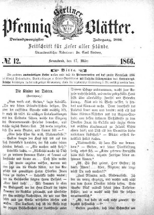 No. 12, Sonnabend, den 17. März