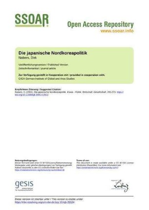 Die japanische Nordkoreapolitik