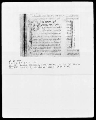 Paulus Diaconus, Homiliarium (Winterteil) und andere — Initiale P(redicturus vobis), Folio 114recto