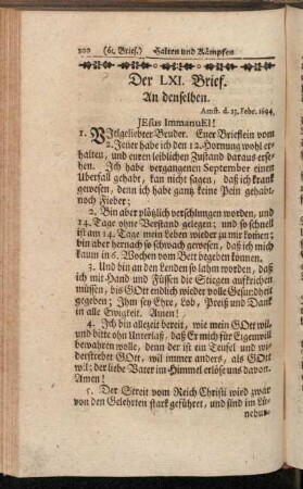 Der LXI. Brief. - Der LXX. Brief.