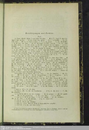 Berichtigungen und Zusätze