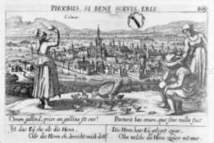 Colmar, Ansicht mit Szene (aus Fürst, Sciographia Cosmica, Nr. B 69)