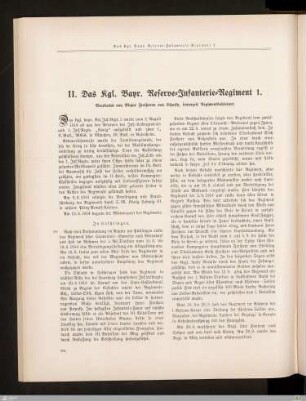 II. Das Kgl. Bayr. Reserve-Infanterie-Regiment 1