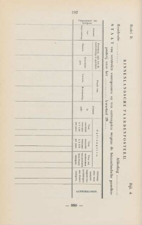 Bijl. 4. Model D. Binnenlandsche paardenposterij
