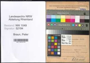 Entnazifizierung Peter Braun , geb. 24.04.1890 ()