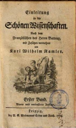 Einleitung in die Schönen Wissenschaften, 1
