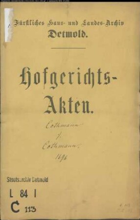 Cothmann, Ernst Friedrich gegen Richter Dietrich Cothmanns Witwe und Hartwig bei der Bega - Lehnsgefälle