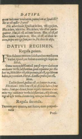 Dativi Regimen.