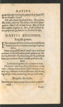 Dativi Regimen.