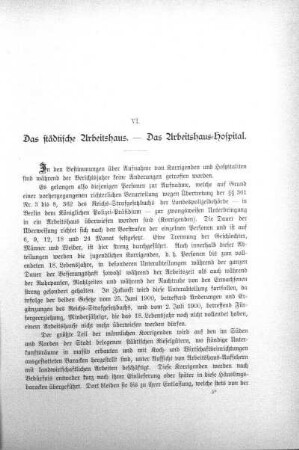VI. Das städtische Arbeitshaus - das Arbeitshaus-Hospital