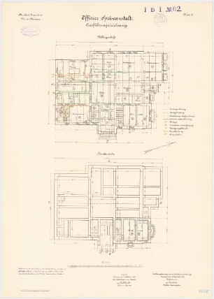 Pionierkaserne, Graudenz Offiziersmesse: Grundriss Fundamente, Keller 1:100