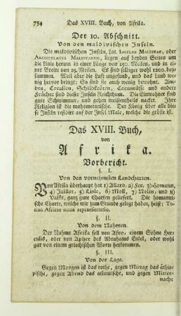 Das XVIII. Buch, von Afrika