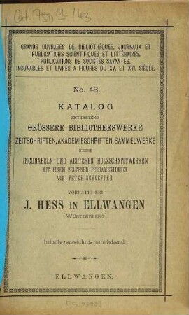 Katalog. 43. [ca. 1892]