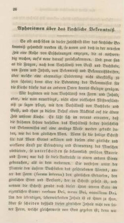 26-35 Aphorismen über das kirchliche Bekenntnis