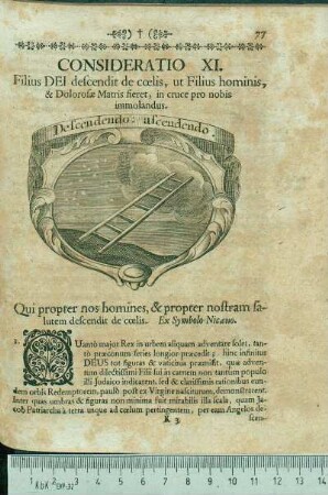 Consideratio XI. Filius Dei descendit de cœlis, ut Filius hominis, & Dolorosæ Matris fieret, in cruce pro nobis immolandus.