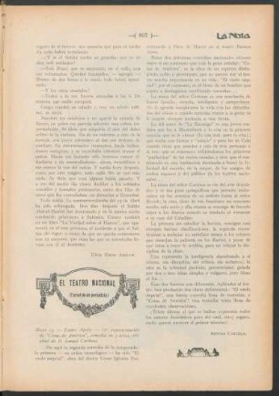 El teatro nacional : (Carnet de un periodista)