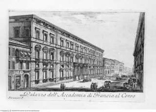 Varie vedute di Roma Antica, e Moderna Disegnate e Intagliate da Celebri Autori, Tafel [25]: Palazzo dell'Accademia di Francia al Corso