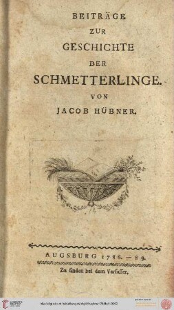 Band 1: Beiträge zur Geschichte der Schmetterlinge