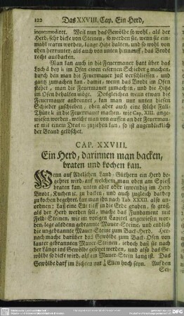 Cap. XXVIII. Ein Herd, darinnen man backen, braten und kochen kan