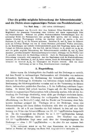 Über die größte mögliche Schwankung der Schwereintensität und die Dichte eines engmaschigen Netzes von Pendelstationen